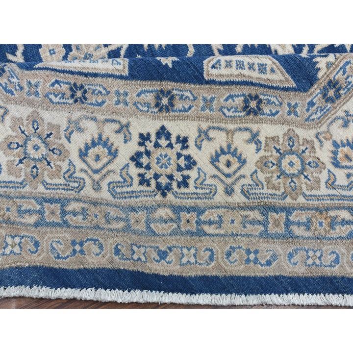 7'8" x 7'8" New Hand Knotted Blue Wool Rectangle Oriental Rug - MOA10254633