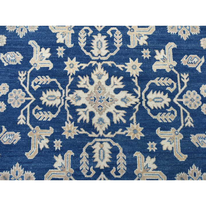 7'8" x 7'8" New Hand Knotted Blue Wool Rectangle Oriental Rug - MOA10254633