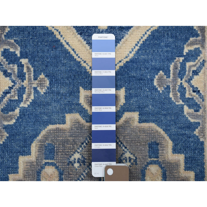 2'8" x 9'5" New Hand Knotted Blue Wool Runner Oriental Rug - MOA10254663