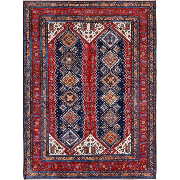 9'1" x 12'3" New Hand Knotted Red Wool Rectangle Oriental Rug - MOA102546