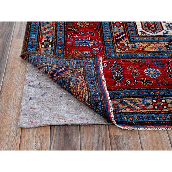 9'1" x 12'3" New Hand Knotted Red Wool Rectangle Oriental Rug - MOA102546