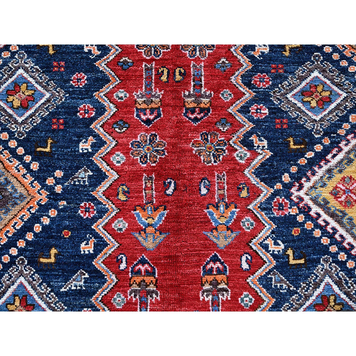 9'1" x 12'3" New Hand Knotted Red Wool Rectangle Oriental Rug - MOA102546