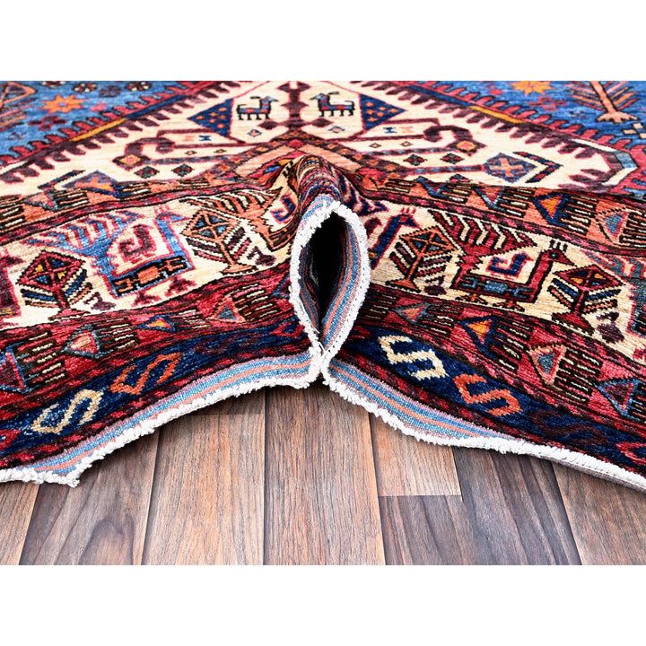 9'5" x 12'1" New Hand Knotted Blue Wool Rectangle Oriental Rug - MOA102547