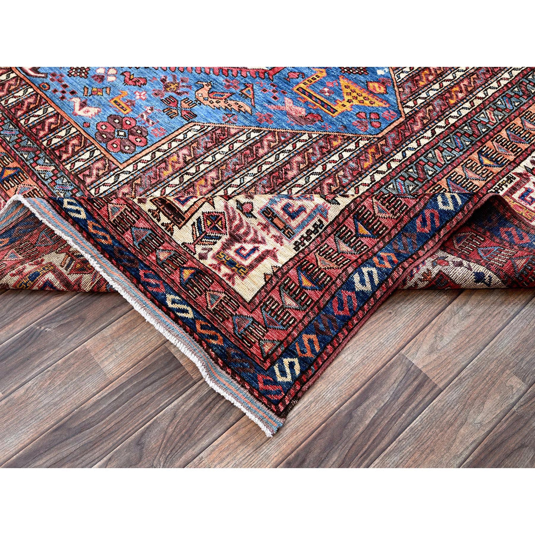9'5" x 12'1" New Hand Knotted Blue Wool Rectangle Oriental Rug - MOA102547