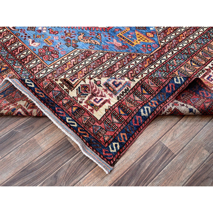 9'5" x 12'1" New Hand Knotted Blue Wool Rectangle Oriental Rug - MOA102547