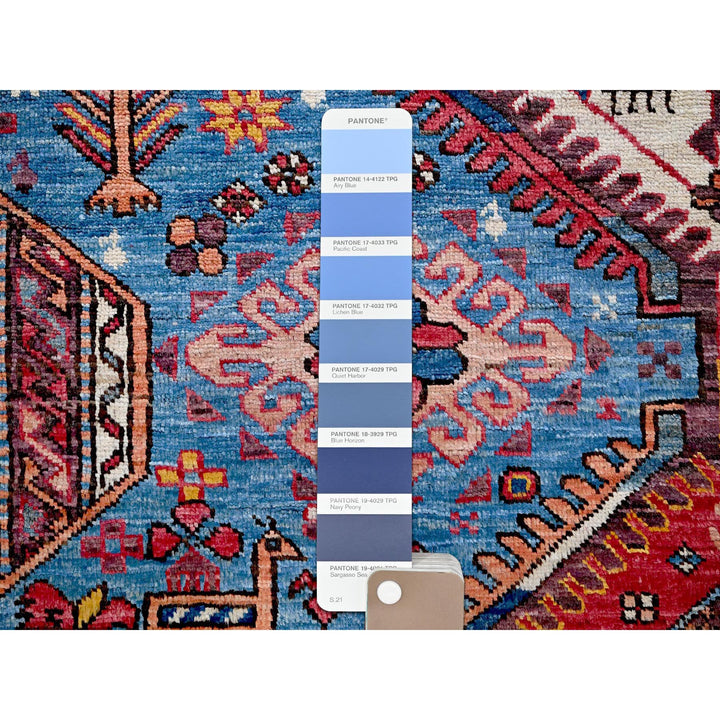 9'5" x 12'1" New Hand Knotted Blue Wool Rectangle Oriental Rug - MOA102547