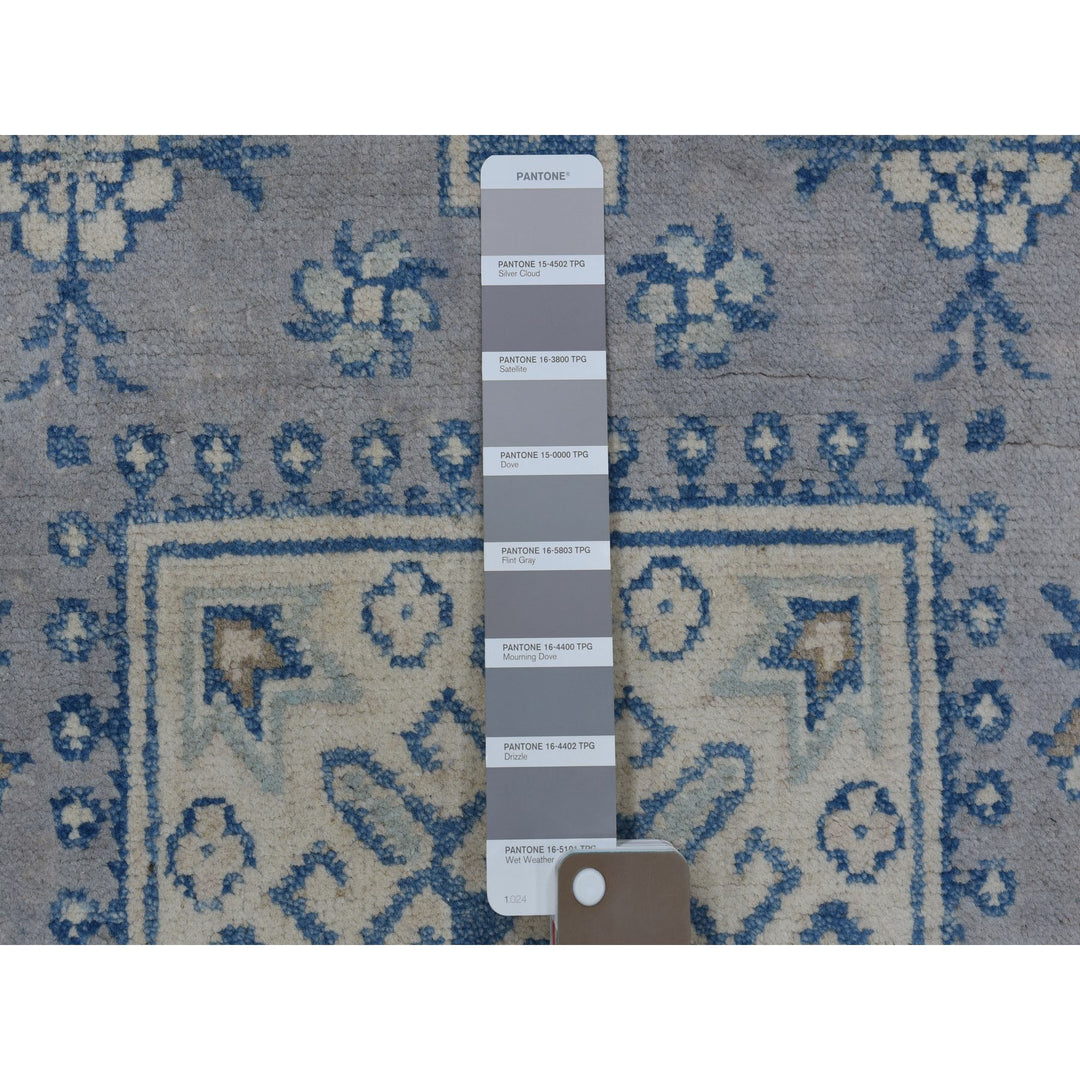 2'6" x 9'7" New Hand Knotted Grey Wool Runner Oriental Rug - MOA10254855