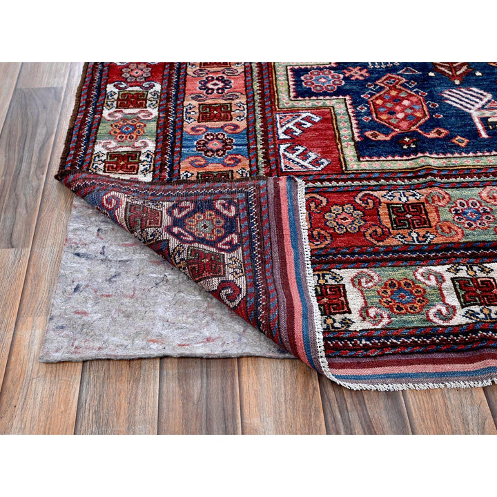 8'2" x 10'5" New Hand Knotted Blue Wool Rectangle Oriental Rug - MOA102548