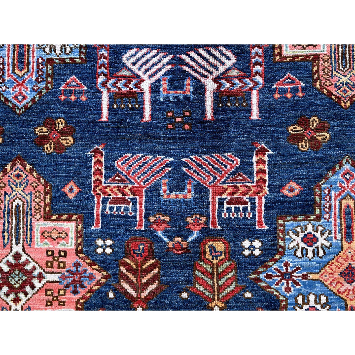 8'2" x 10'5" New Hand Knotted Blue Wool Rectangle Oriental Rug - MOA102548