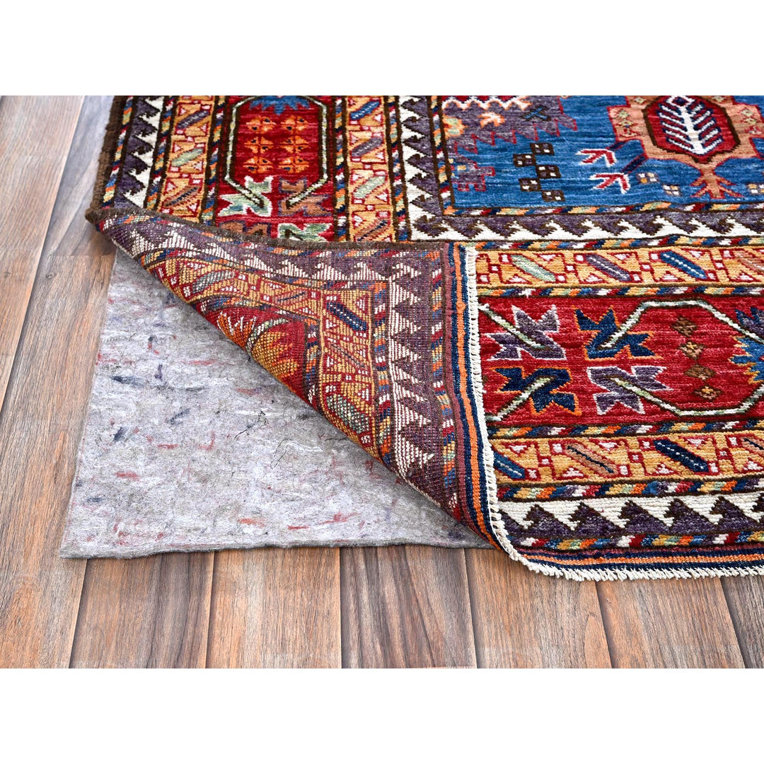 8'2" x 9'9" New Hand Knotted Blue Wool Rectangle Oriental Rug - MOA102549