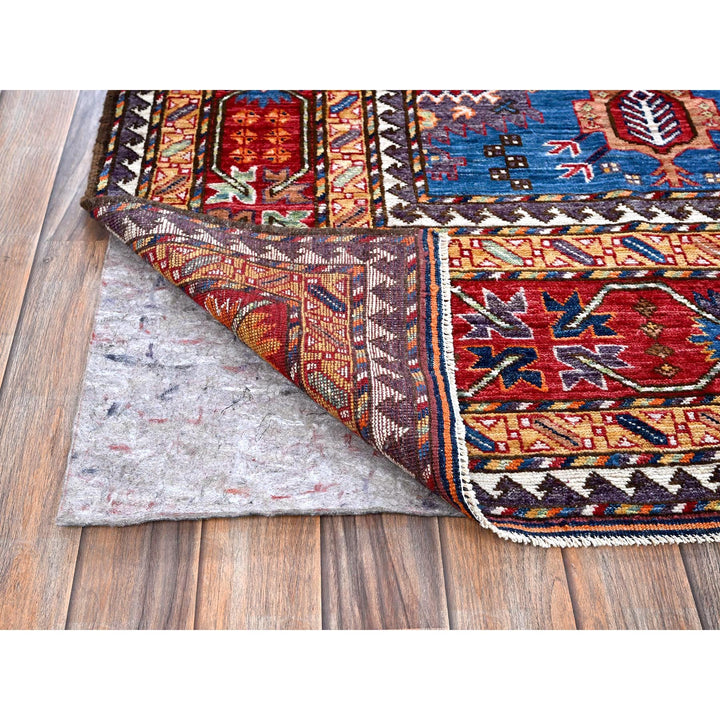 8'2" x 9'9" New Hand Knotted Blue Wool Rectangle Oriental Rug - MOA102549