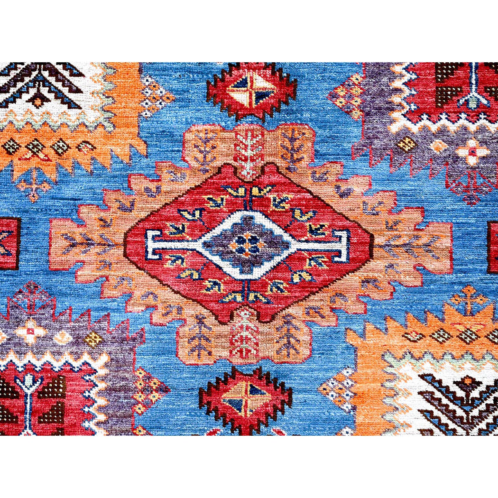 8'2" x 9'9" New Hand Knotted Blue Wool Rectangle Oriental Rug - MOA102549