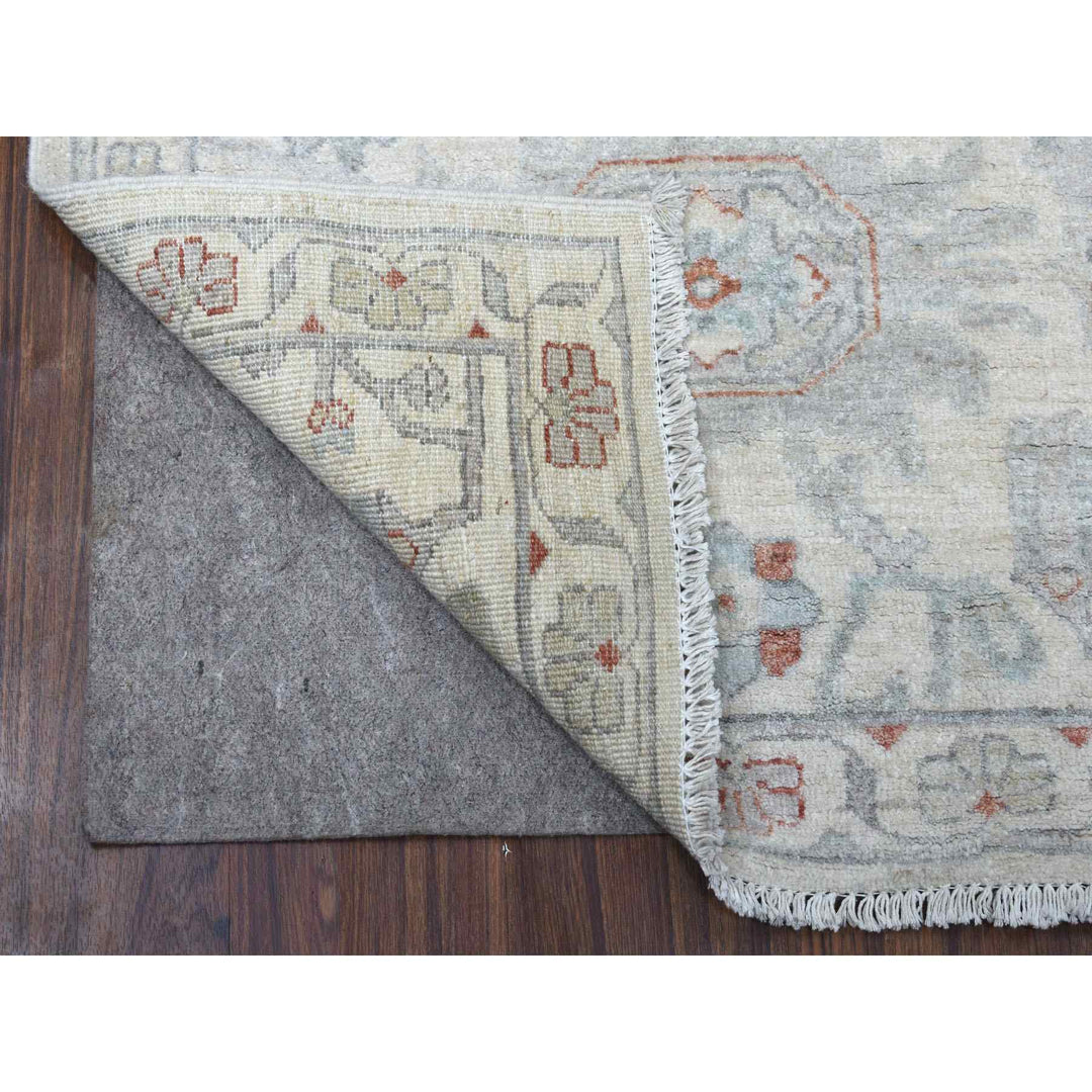 2'7" x 9'7" New Hand Knotted Ivory Wool Runner Oriental Rug - MOA10255026