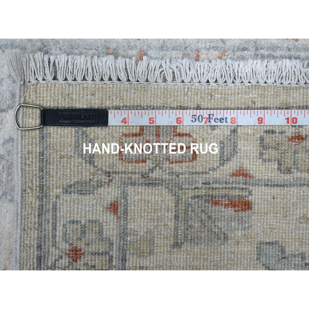 2'7" x 9'7" New Hand Knotted Ivory Wool Runner Oriental Rug - MOA10255026