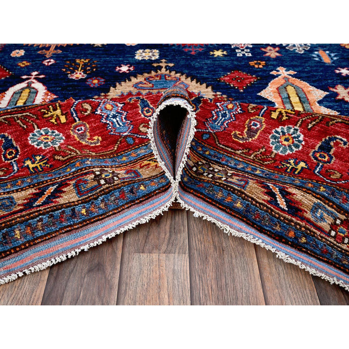 8'3" x 9'10" New Hand Knotted Blue Wool Rectangle Oriental Rug - MOA102550
