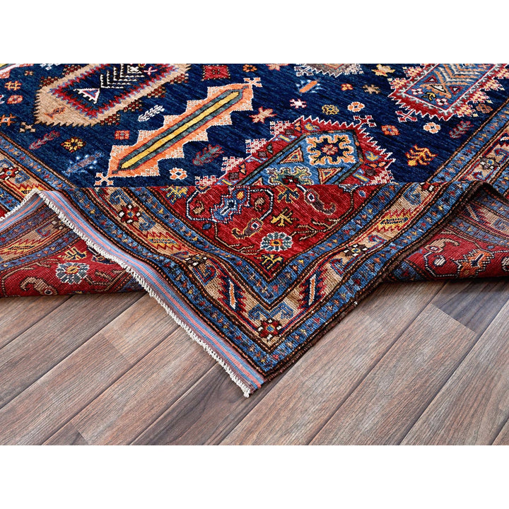 8'3" x 9'10" New Hand Knotted Blue Wool Rectangle Oriental Rug - MOA102550