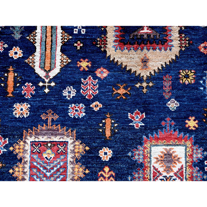 8'3" x 9'10" New Hand Knotted Blue Wool Rectangle Oriental Rug - MOA102550