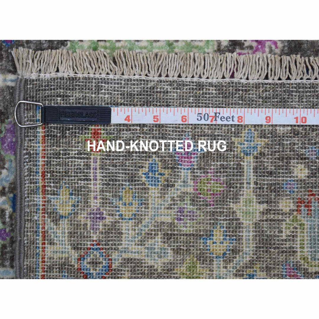 6'0" x 8'10" New Hand Knotted Grey Wool Rectangle Oriental Rug - MOA10255105