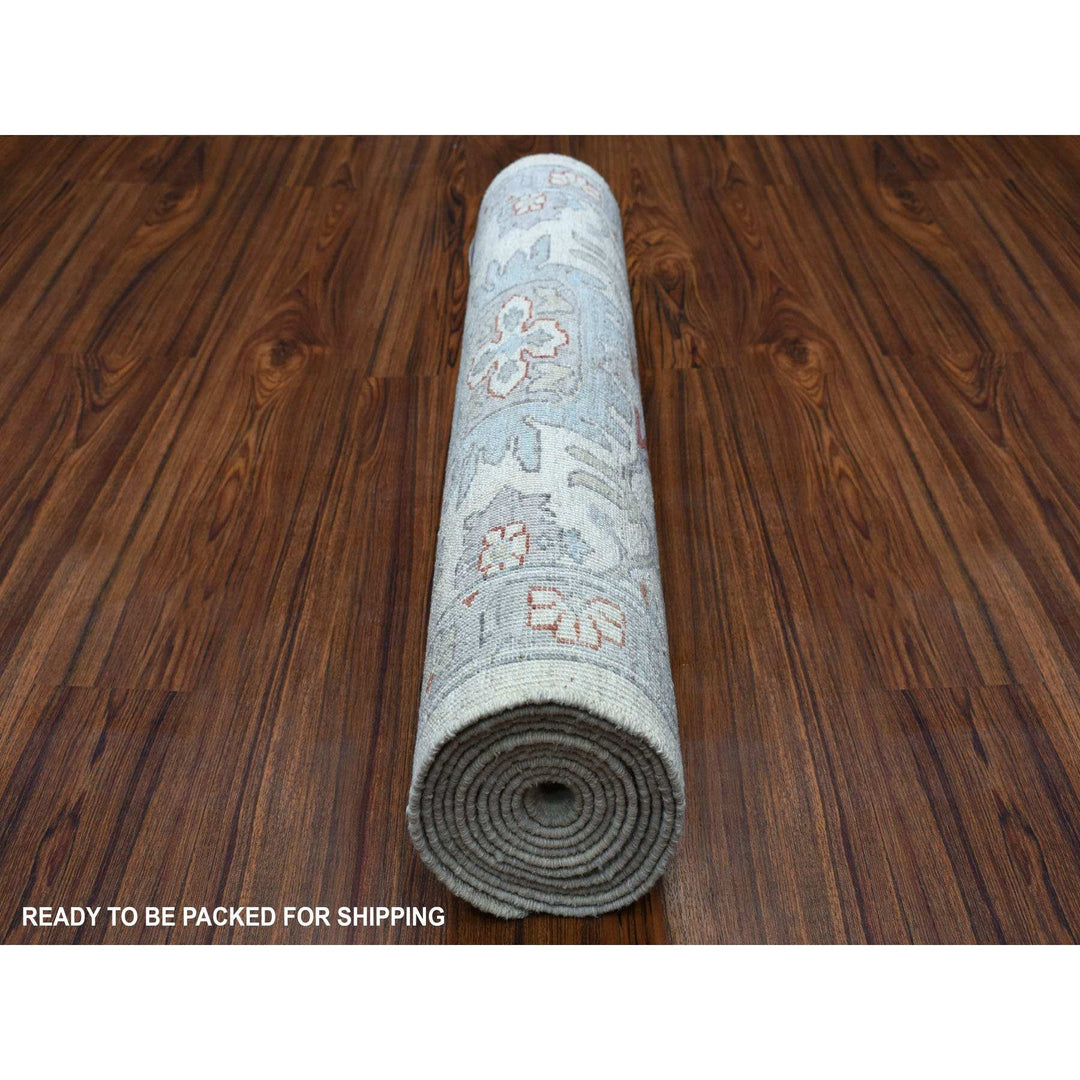 2'6" x 9'10" New Hand Knotted Ivory Wool Runner Oriental Rug - MOA10255188