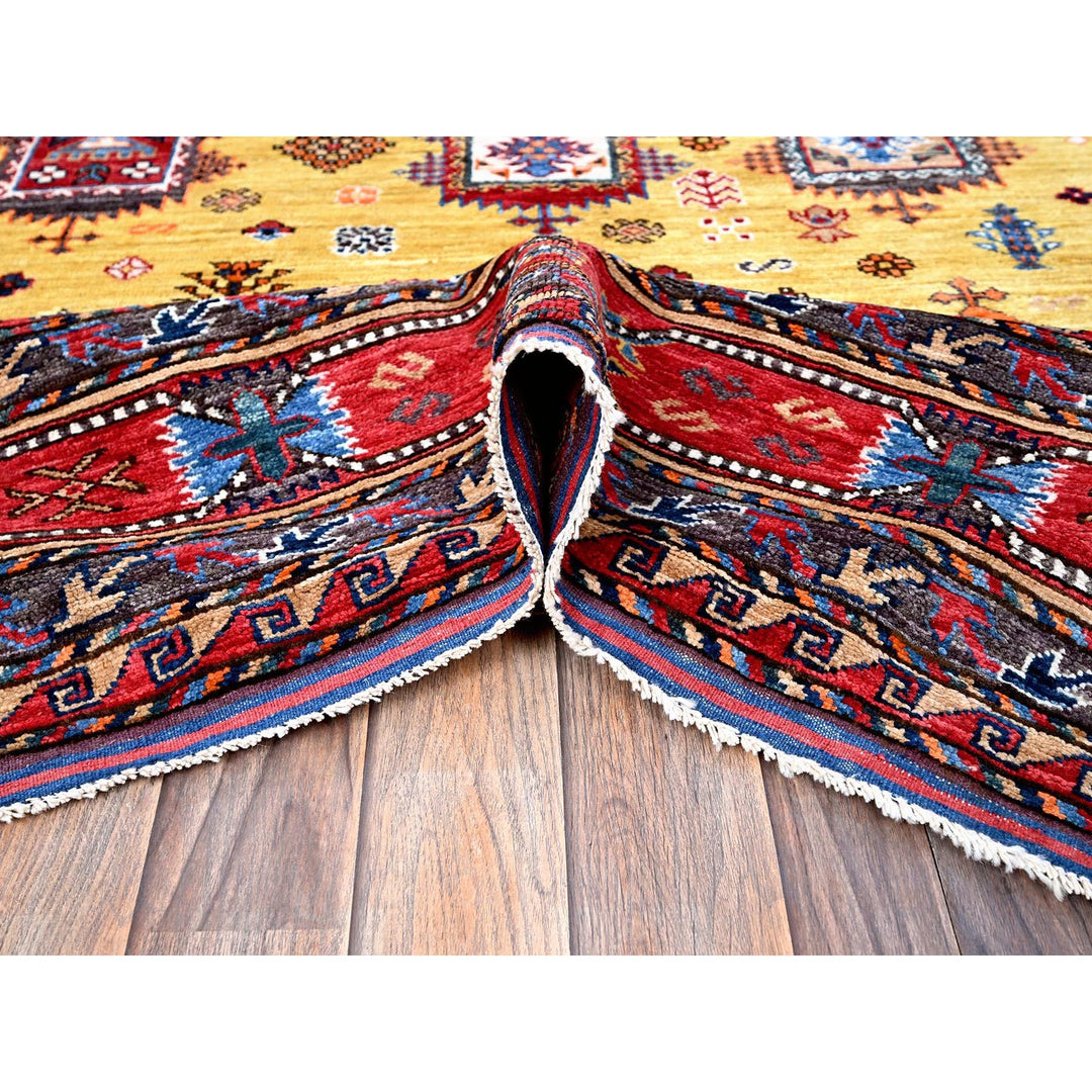 8'3" x 9'8" New Hand Knotted Yellow Wool Rectangle Oriental Rug - MOA102551