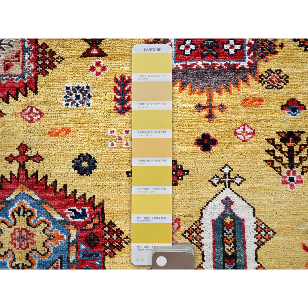8'3" x 9'8" New Hand Knotted Yellow Wool Rectangle Oriental Rug - MOA102551