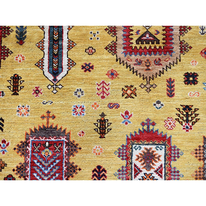 8'3" x 9'8" New Hand Knotted Yellow Wool Rectangle Oriental Rug - MOA102551