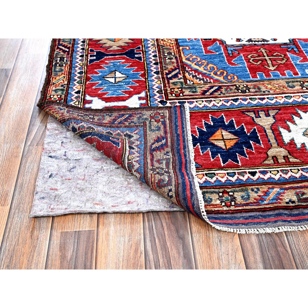 8'1" x 9'10" New Hand Knotted Blue Wool Rectangle Oriental Rug - MOA102552