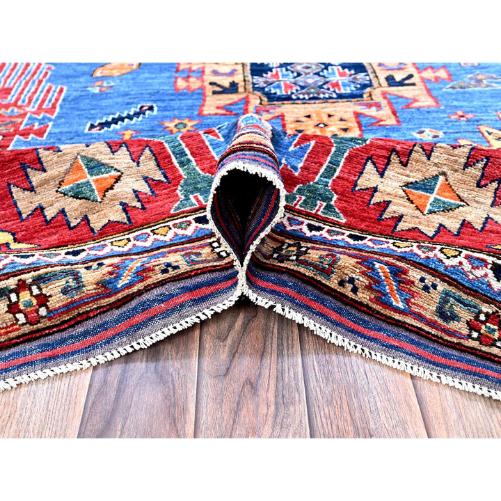 8'1" x 9'10" New Hand Knotted Blue Wool Rectangle Oriental Rug - MOA102552