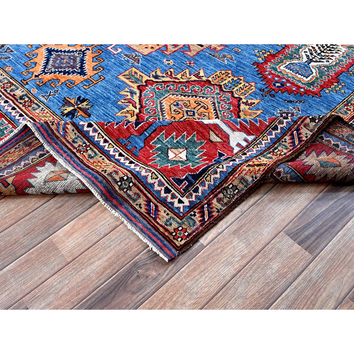 8'1" x 9'10" New Hand Knotted Blue Wool Rectangle Oriental Rug - MOA102552
