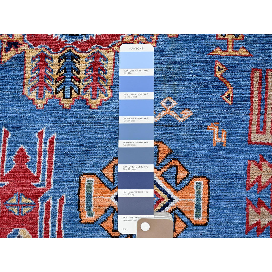 8'1" x 9'10" New Hand Knotted Blue Wool Rectangle Oriental Rug - MOA102552