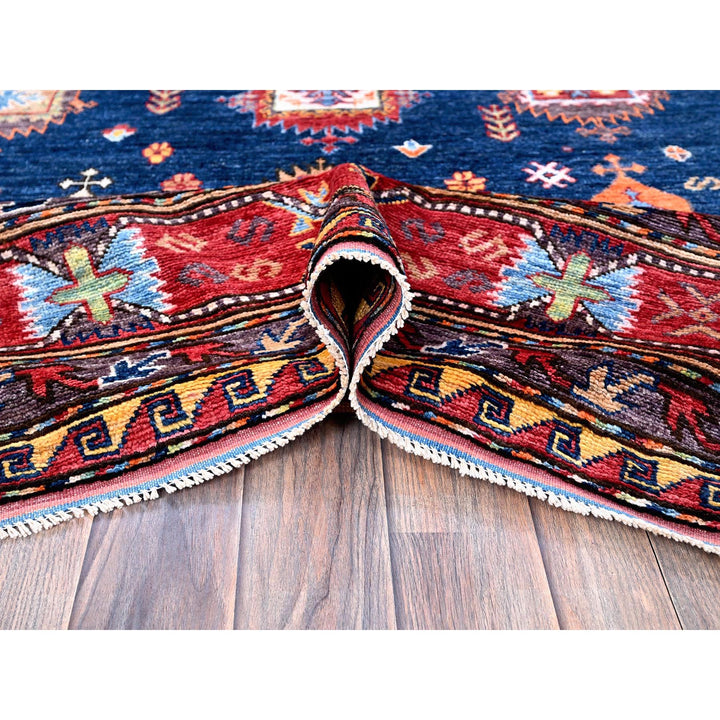 8'5" x 9'8" New Hand Knotted Blue Wool Rectangle Oriental Rug - MOA102553