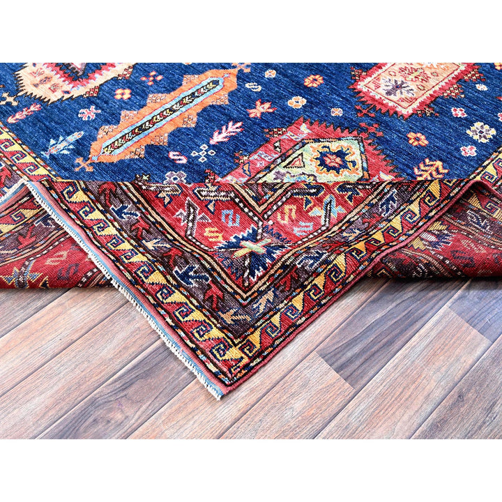 8'5" x 9'8" New Hand Knotted Blue Wool Rectangle Oriental Rug - MOA102553