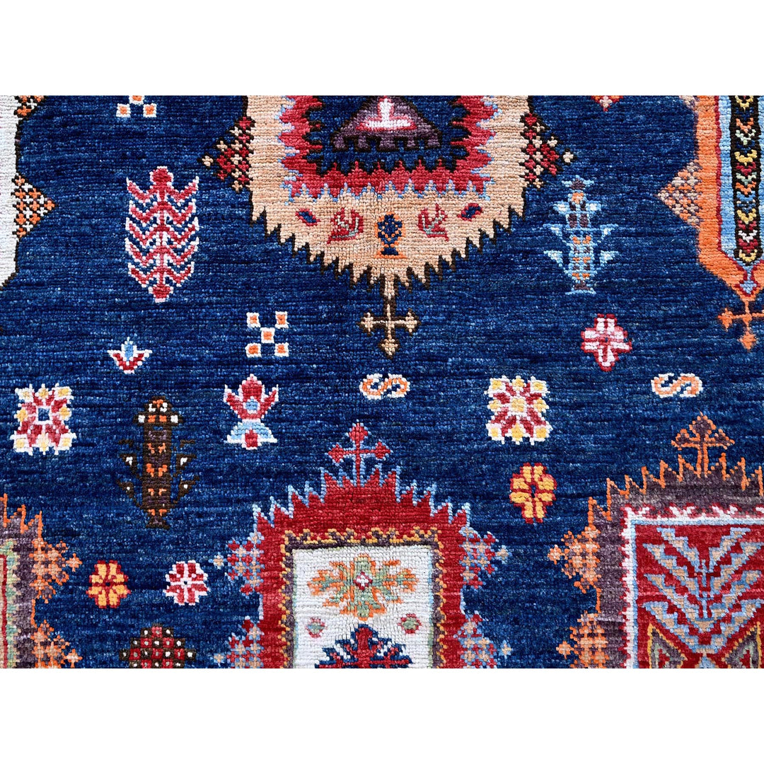 8'5" x 9'8" New Hand Knotted Blue Wool Rectangle Oriental Rug - MOA102553