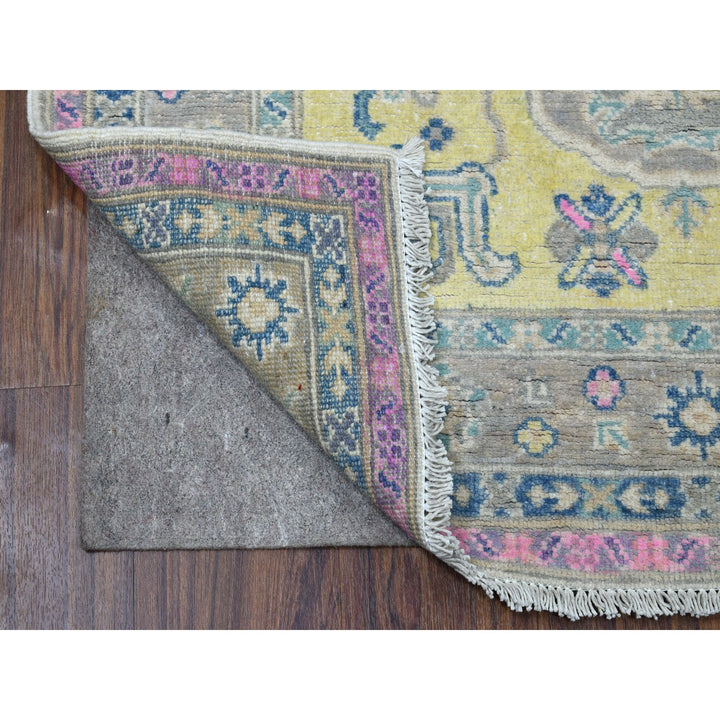 3'3" x 4'8" New Hand Knotted Yellow Wool Rectangle Oriental Rug - MOA10255407