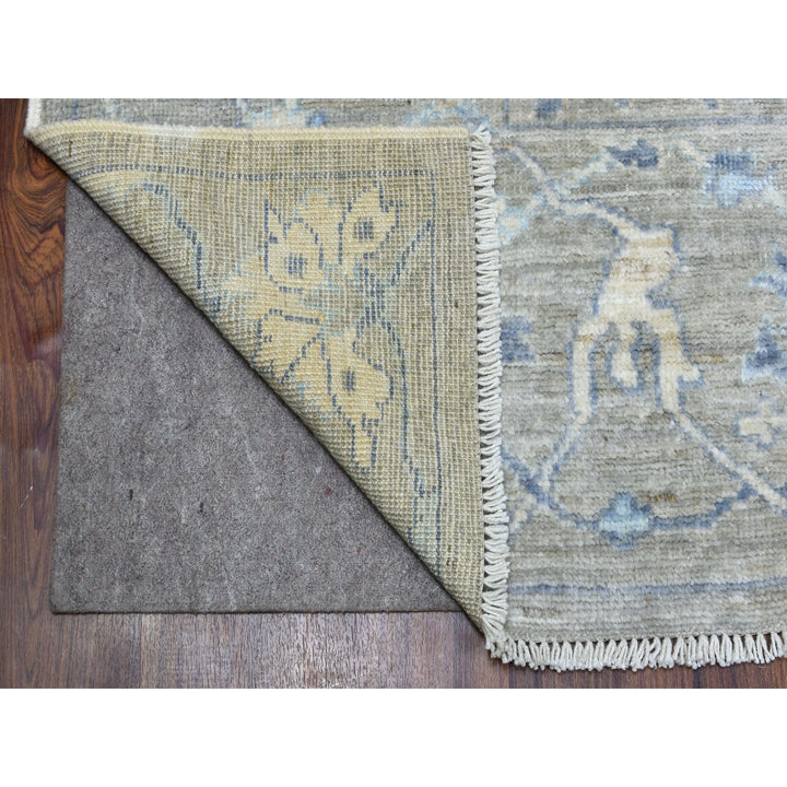 8'4" x 9'9" New Hand Knotted Grey Wool Rectangle Oriental Rug - MOA10255520