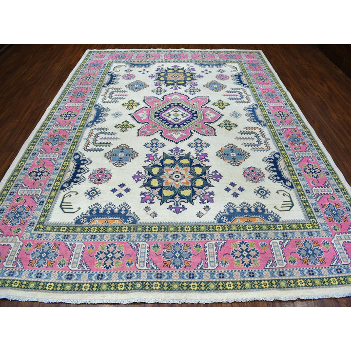 8'10" x 11'6" New Hand Knotted Pink Wool Rectangle Oriental Rug - MOA10255538