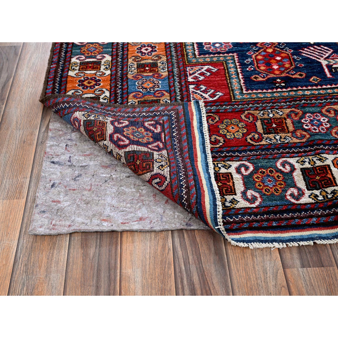 8'4" x 9'6" New Hand Knotted Blue Wool Rectangle Oriental Rug - MOA102555