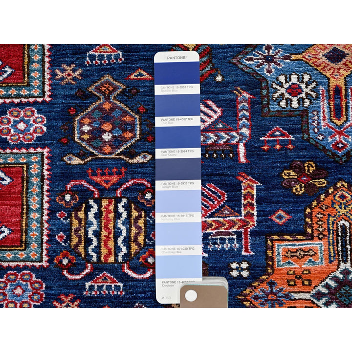 8'4" x 9'6" New Hand Knotted Blue Wool Rectangle Oriental Rug - MOA102555