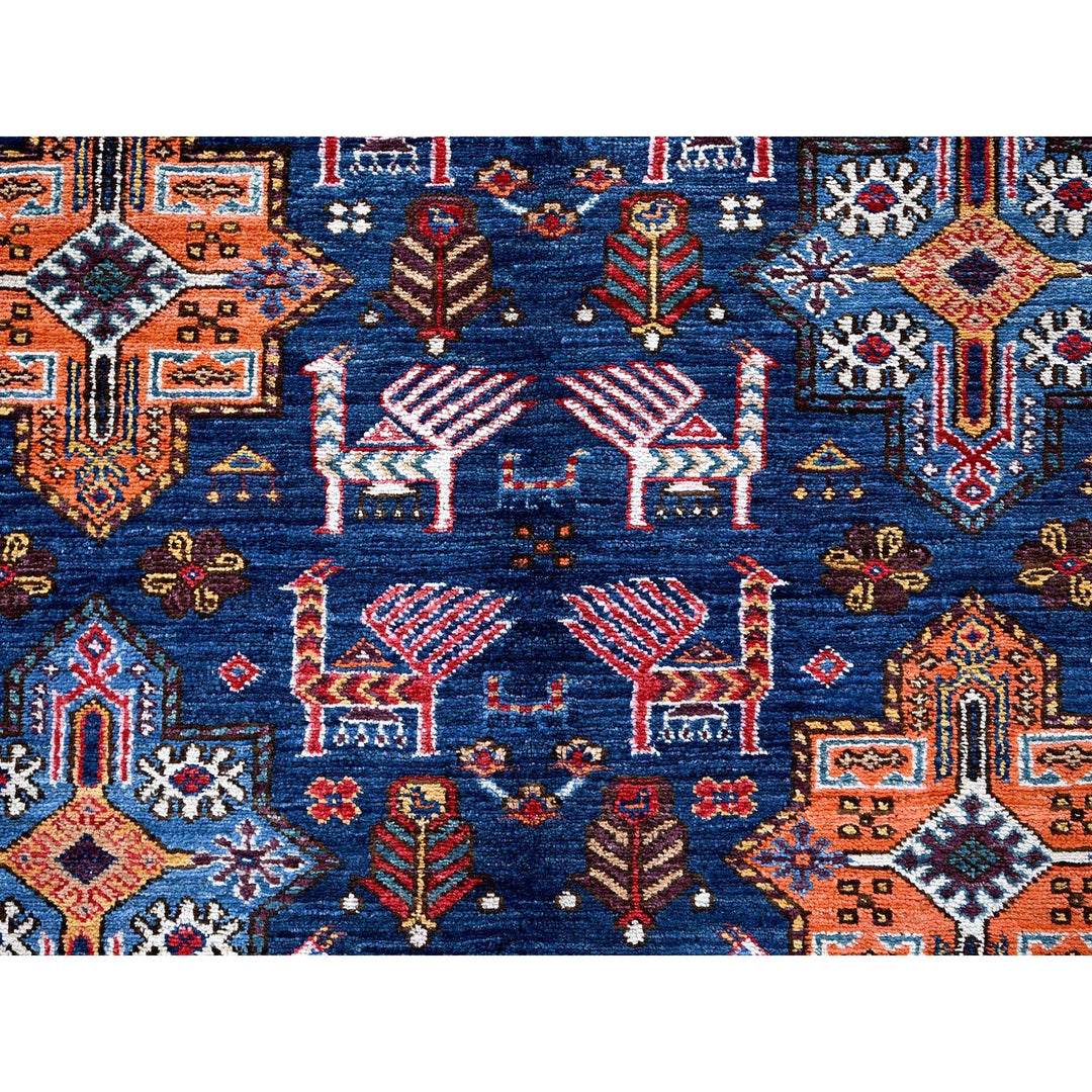 8'4" x 9'6" New Hand Knotted Blue Wool Rectangle Oriental Rug - MOA102555