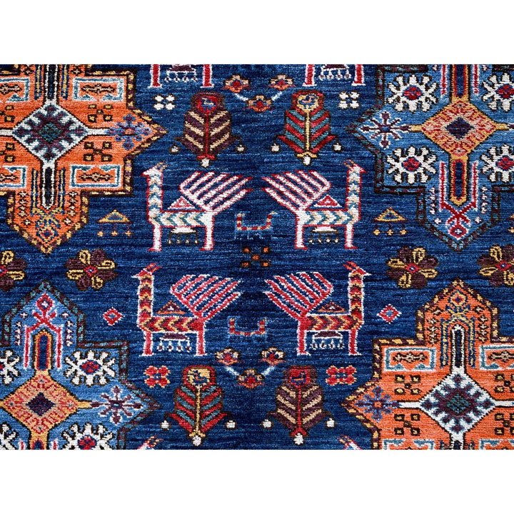 8'4" x 9'6" New Hand Knotted Blue Wool Rectangle Oriental Rug - MOA102555