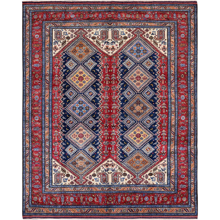 8'3" x 9'11" New Hand Knotted Red Wool Rectangle Oriental Rug - MOA102556