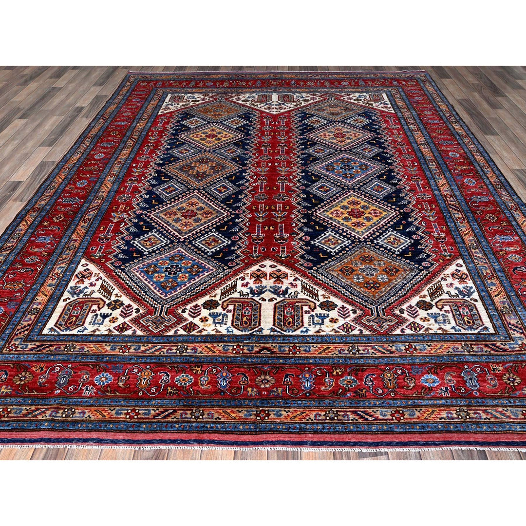 8'3" x 9'11" New Hand Knotted Red Wool Rectangle Oriental Rug - MOA102556