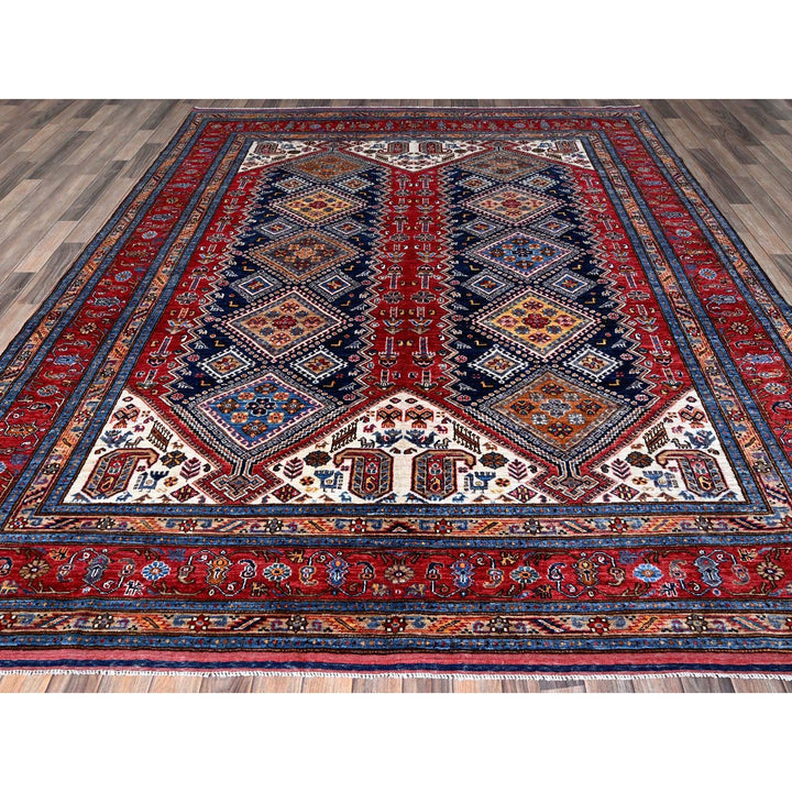 8'3" x 9'11" New Hand Knotted Red Wool Rectangle Oriental Rug - MOA102556