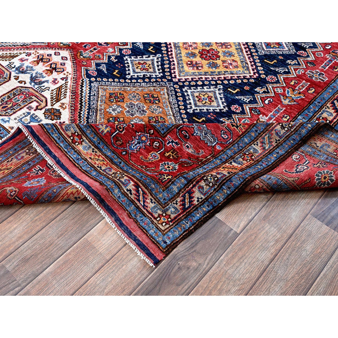 8'3" x 9'11" New Hand Knotted Red Wool Rectangle Oriental Rug - MOA102556