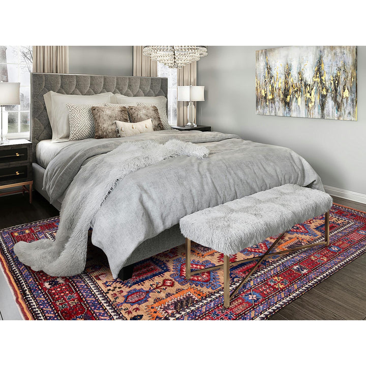 8'3" x 9'9" New Hand Knotted Beige Wool Rectangle Oriental Rug - MOA102557