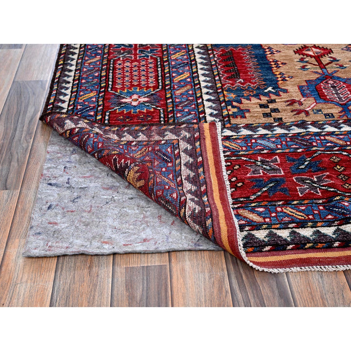 8'3" x 9'9" New Hand Knotted Beige Wool Rectangle Oriental Rug - MOA102557