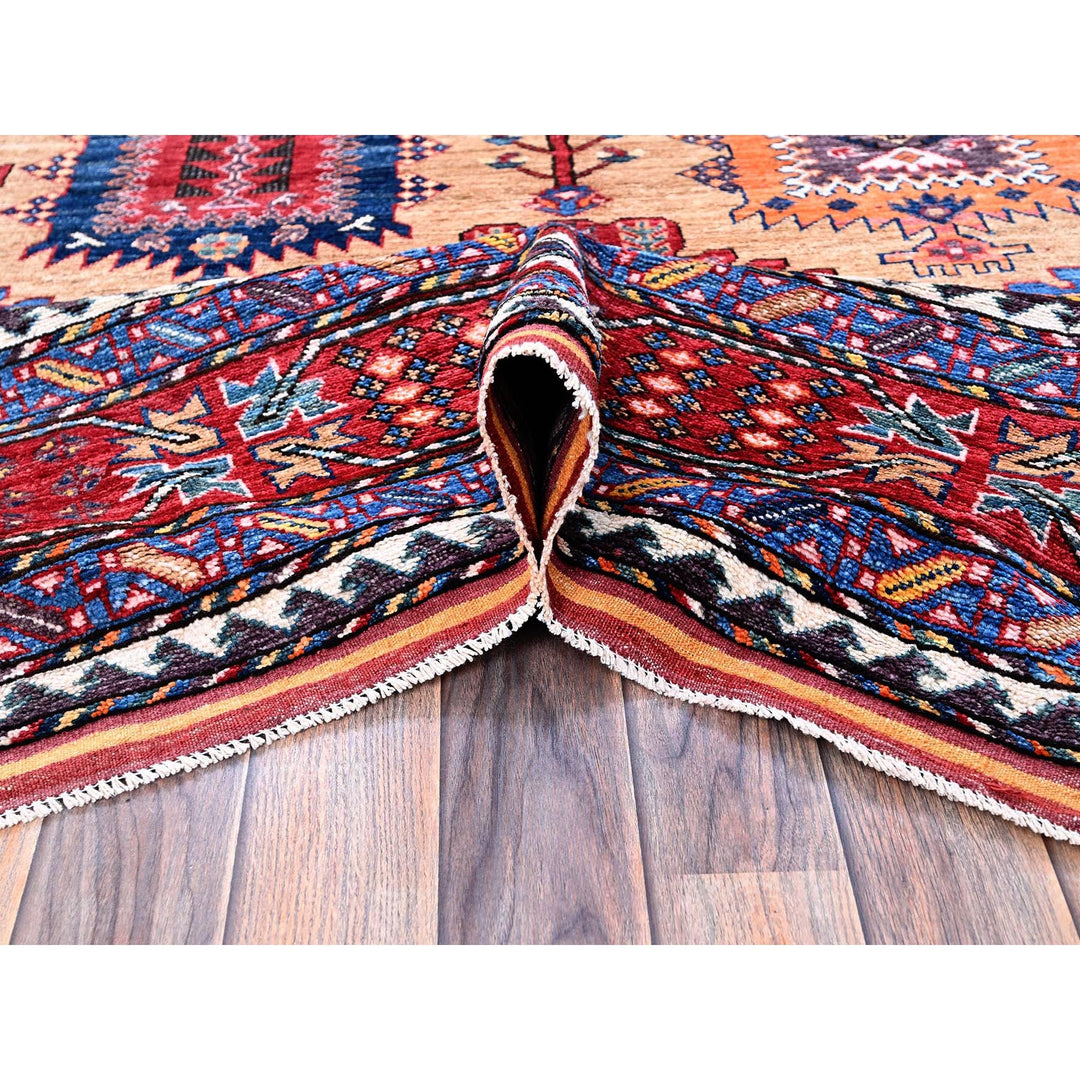 8'3" x 9'9" New Hand Knotted Beige Wool Rectangle Oriental Rug - MOA102557