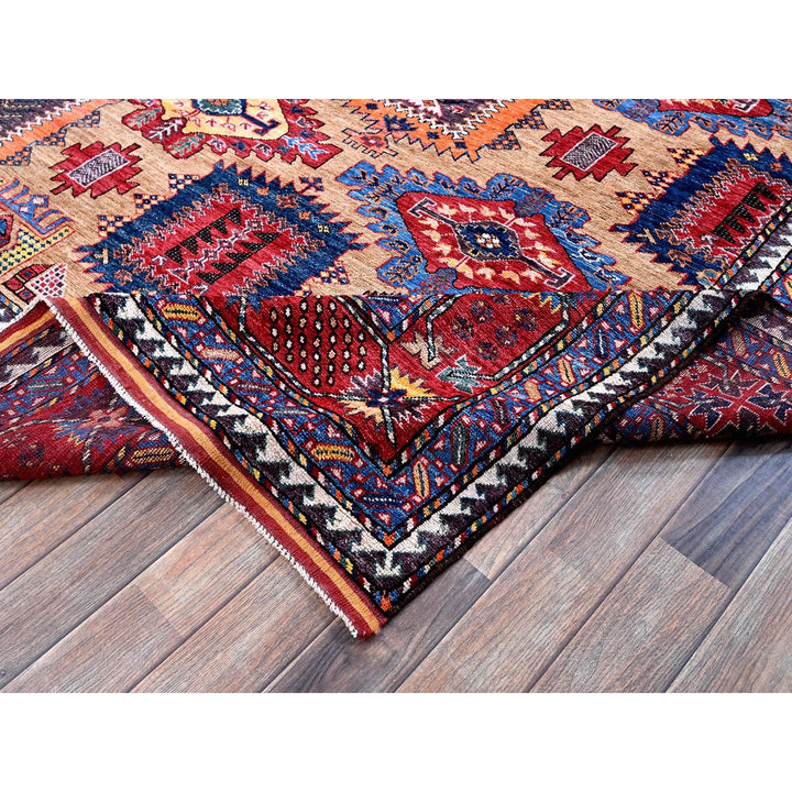 8'3" x 9'9" New Hand Knotted Beige Wool Rectangle Oriental Rug - MOA102557