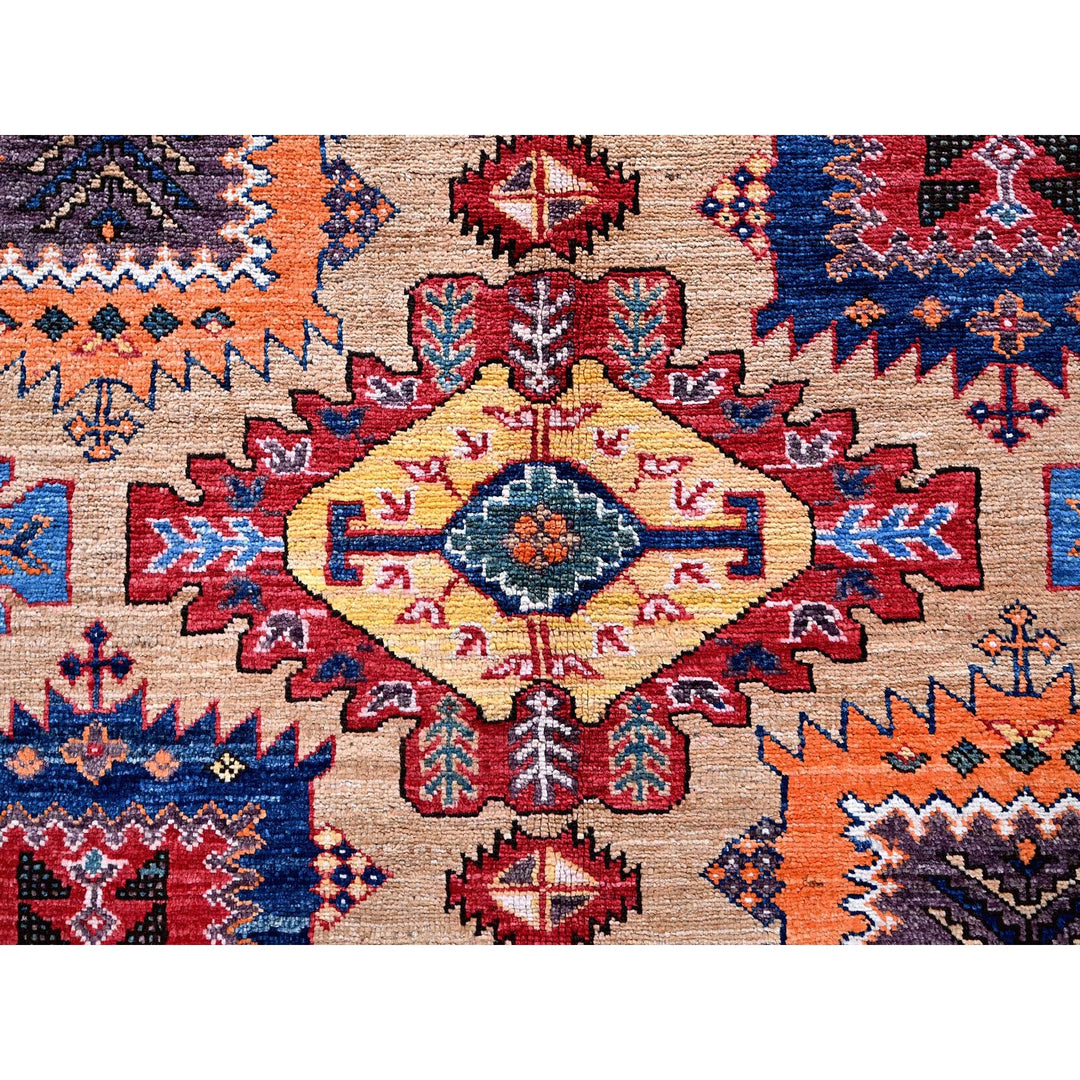 8'3" x 9'9" New Hand Knotted Beige Wool Rectangle Oriental Rug - MOA102557