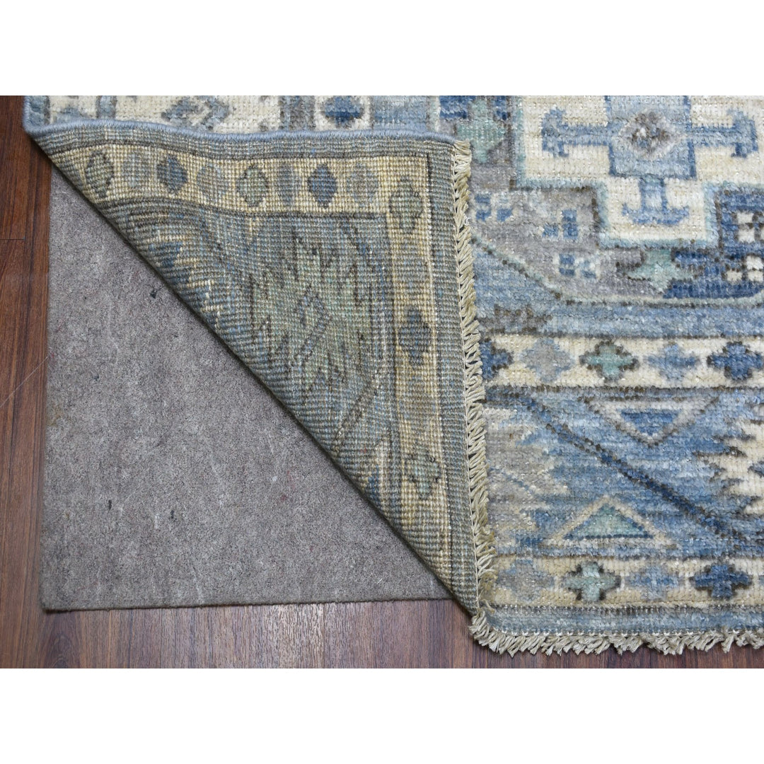 8'0" x 9'9" New Hand Knotted Blue Wool Rectangle Oriental Rug - MOA10255810